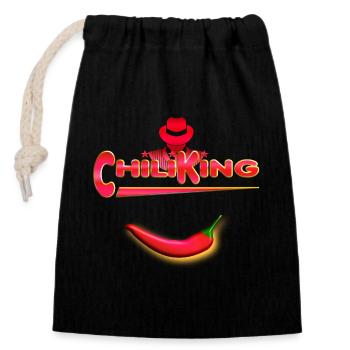 Chili King - Sac cadeau en coton avec cordon (14 x 20 cm) - noir - Devant