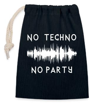 Kein Techno, keine Party - Verschließbarer Geschenkbeutel aus Baumwolle (14x20cm) - Navy - Vorne