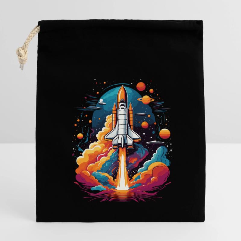 Space Shuttle Astronaut Rocket Space Adventure Closable cotton gift bag (14x20cm)