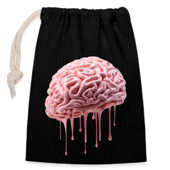 Melting Brain - Verschließbarer Geschenkbeutel aus Baumwolle (14x20cm) - Schwarz - Vorne