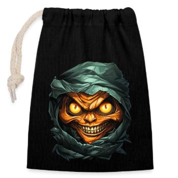 Halloween Spooky Cartoon Mummy - Sac cadeau en coton avec cordon (14 x 20 cm) - noir - Devant