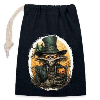 Scarecrow Halloween Cartoon Scary Scarecrow - Verschließbarer Geschenkbeutel aus Baumwolle (14x20cm) - Navy - Vorne