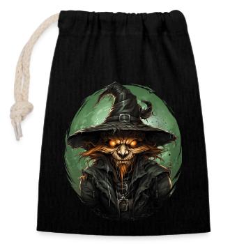 Scarecrow Halloween Cartoon Scary Scarecrow - Verschließbarer Geschenkbeutel aus Baumwolle (14x20cm) - Schwarz - Vorne