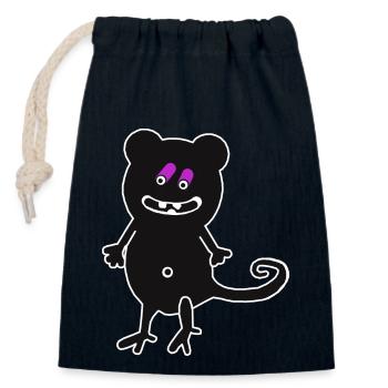 Frech fröhlich Monster Halloween Fantasy Kinder - Verschließbarer Geschenkbeutel aus Baumwolle (14x20cm) - Navy - Vorne