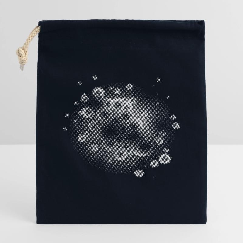 Pixel Cloud White | flash | rasterize | trendy Closable cotton gift bag (14x20cm)