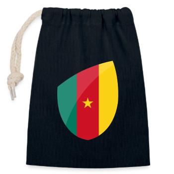 Drapeau Cameroun - Sac cadeau en coton avec cordon (14 x 20 cm) - bleu marine - Devant