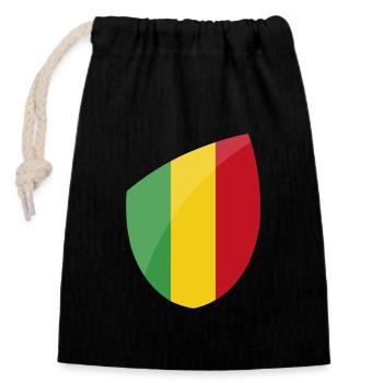 Mali - Sac cadeau en coton avec cordon (14 x 20 cm) - noir - Devant