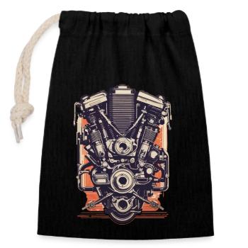 Ingénieur automobile Mécanicien de véhicules à moteur Vintage - Sac cadeau en coton avec cordon (14 x 20 cm) - noir - Devant
