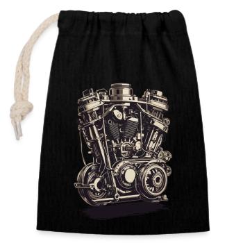 Ingénieur automobile Mécanicien de véhicules à moteur Vintage - Sac cadeau en coton avec cordon (14 x 20 cm) - noir - Devant