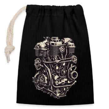 Ingénieur automobile Mécanicien de véhicules à moteur Vintage - Sac cadeau en coton avec cordon (14 x 20 cm) - noir - Devant