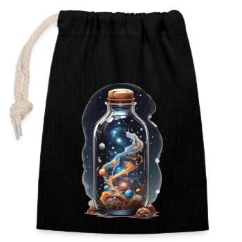 Outer Space en bouteille Boho Style Bohème Streetwear - Sac cadeau en coton avec cordon (14 x 20 cm) - noir - Devant