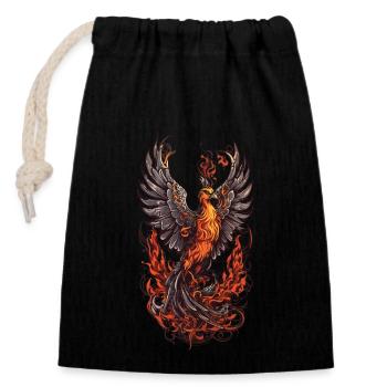 Créature mythique iconique phénix oiseau streetwear - Sac cadeau en coton avec cordon (14 x 20 cm) - noir - Devant