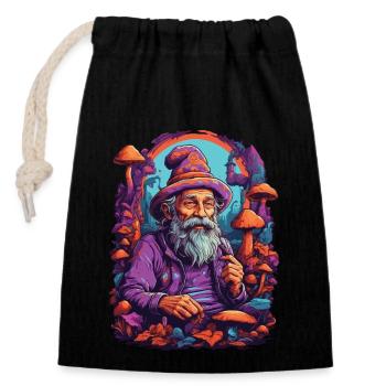Vivid Colors Psychedelic Art Music Festival - Closable cotton gift bag (14x20cm) - black - Front