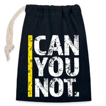 Can You Not Quote Funny Sarcastic Saying Joke - Closable cotton gift bag (14x20cm) - navy - Front
