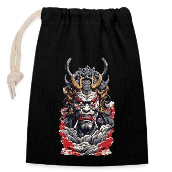 Aesthetic Yokai Streetwear Japanese Demon - Closable cotton gift bag (14x20cm) - black - Front