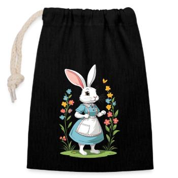 Krankenschwester Hase Osterhase Krankenpflegerin - Verschließbarer Geschenkbeutel aus Baumwolle (14x20cm) - Schwarz - Vorne