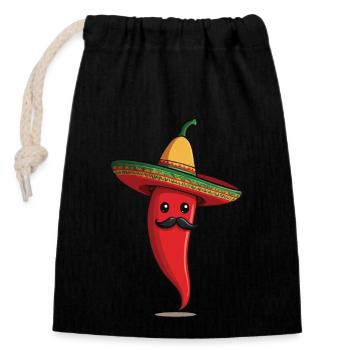 Aesthetic Chili Pepper Chili Streetwear Hot - Closable cotton gift bag (14x20cm) - black - Front