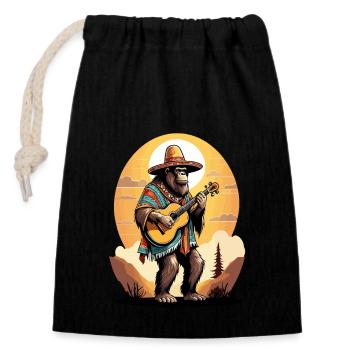 Bigfoot Mexikanischer Mariachi Gitarrenspieler - Verschließbarer Geschenkbeutel aus Baumwolle (14x20cm) - Schwarz - Vorne