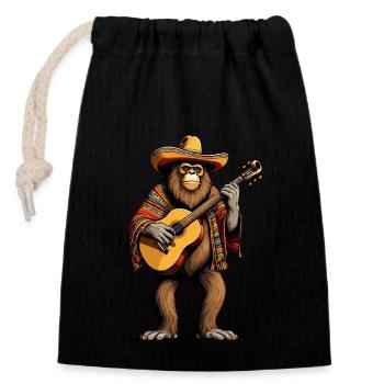 Bigfoot Mexikanischer Mariachi Gitarren Fiesta - Verschließbarer Geschenkbeutel aus Baumwolle (14x20cm) - Schwarz - Vorne