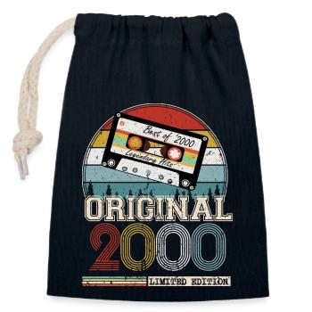 Jahrgang 2000 Geschenk zum 24-jährigen Jubiläum - Verschließbarer Geschenkbeutel aus Baumwolle (14x20cm) - Navy - Vorne