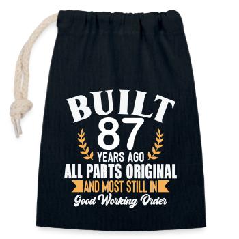 Baujahr vor 87 Jahren Alle Teile Original-Outfit 87. - Verschließbarer Geschenkbeutel aus Baumwolle (14x20cm) - Navy - Vorne