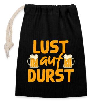 Lust Auf Durst Humorvolles Bier Trinken - Verschließbarer Geschenkbeutel aus Baumwolle (14x20cm) - Schwarz - Vorne