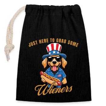 Schnapp Dir Ein Paar Wieners Retro Vintage Design - Verschließbarer Geschenkbeutel aus Baumwolle (14x20cm) - Schwarz - Vorne