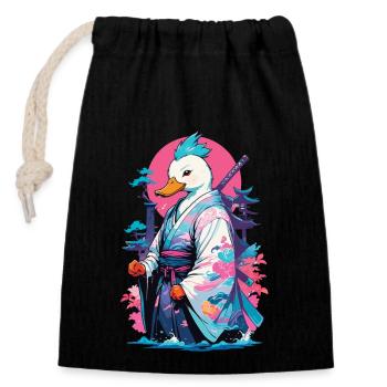Esthétique Samurai Duck Style Vaporwave - Sac cadeau en coton avec cordon (14 x 20 cm) - noir - Devant