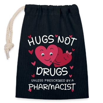 Pharmacist | Hugs not Drugs - Verschließbarer Geschenkbeutel aus Baumwolle (14x20cm) - Navy - Vorne