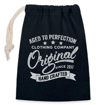 Original 2017 Vintage Rétro 2017 Anniversaire 2017 - Sac cadeau en coton avec cordon (14 x 20 cm) - bleu marine - Devant