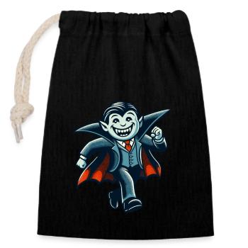 Rétro Vintage Style Halloween Costume Vampire Décoration - Sac cadeau en coton avec cordon (14 x 20 cm) - noir - Devant