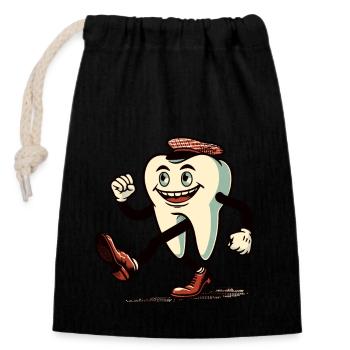 Halloween Costume Décoration Spooky Party Design - Sac cadeau en coton avec cordon (14 x 20 cm) - noir - Devant