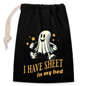 Funny Ghost Saying Halloween Costume - Closable cotton gift bag (14x20cm) - black - Front