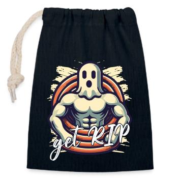 Halloween Costume Funny Ghosts Saying - Closable cotton gift bag (14x20cm) - navy - Front