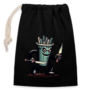 Scary Psycho Drinking Cup Drinks - Closable cotton gift bag (14x20cm) - black - Front