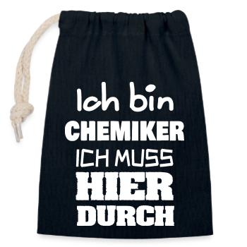 Chimiste en tant que profession - Sac cadeau en coton avec cordon (14 x 20 cm) - bleu marine - Devant