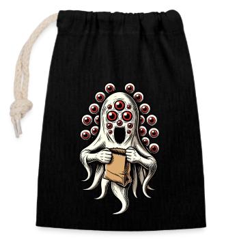 Gespenstische Party Lustiges Halloween Streetwear - Verschließbarer Geschenkbeutel aus Baumwolle (14x20cm) - Schwarz - Vorne