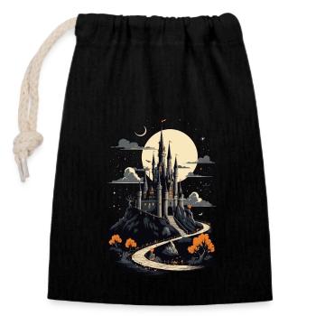 Spooky Haunted Castle Magical Haunted Castle - Closable cotton gift bag (14x20cm) - black - Front