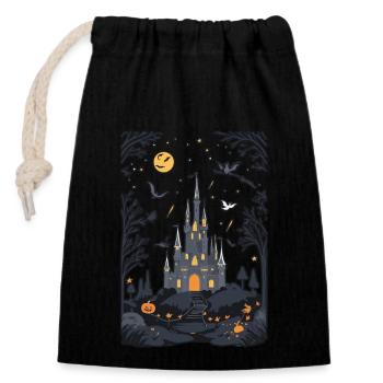 Spooky Haunted Castle Magical Haunted Castle - Closable cotton gift bag (14x20cm) - black - Front