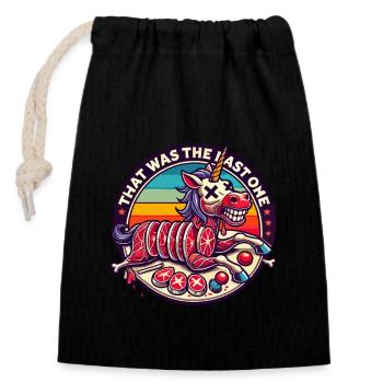 Funny, gloomy gallows humor has been the last - Closable cotton gift bag (14x20cm) - black - Front