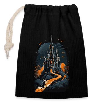 Spooky Haunted Castle Magical Haunted Castle - Closable cotton gift bag (14x20cm) - black - Front
