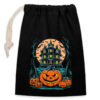 Spooky Haunted House Spooky Haunted Villa - Closable cotton gift bag (14x20cm) - black - Front