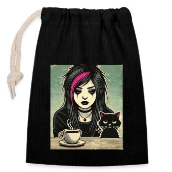 Pastel Goth Style Lover Goth - Closable cotton gift bag (14x20cm) - black - Front