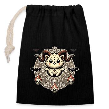 Kawaii Lucifer Cat Funny Cats Summoning - Closable cotton gift bag (14x20cm) - black - Front