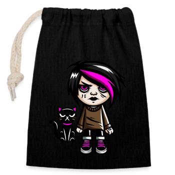 Pastel Goth Style Lover Goth - Closable cotton gift bag (14x20cm) - black - Front