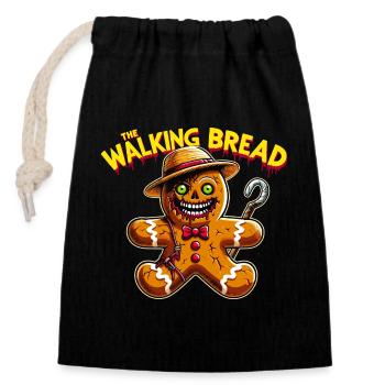 Halloween The Walking Bread Zombie Horror Funny - Closable cotton gift bag (14x20cm) - black - Front