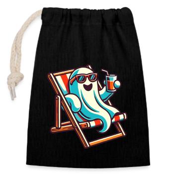 Été, Halloween, Style de vie effrayant - Sac cadeau en coton avec cordon (14 x 20 cm) - noir - Devant