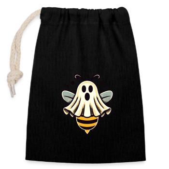 Drôle d’abeille fantôme Abeille fantôme mignonne - Sac cadeau en coton avec cordon (14 x 20 cm) - noir - Devant