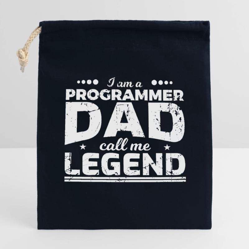 Coder Papa Verschließbarer Geschenkbeutel aus Baumwolle (14x20cm)