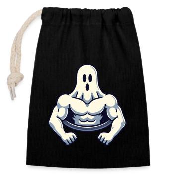 Musculation Ghost Workout Renforcement musculaire Mind - Sac cadeau en coton avec cordon (14 x 20 cm) - noir - Devant